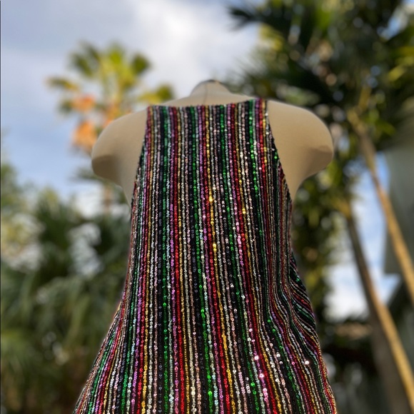 Sanctuary Black Cyber Sequins Tank Top Size S 4 6 Stretch Blouse Party Cute - Picture 12 of 16